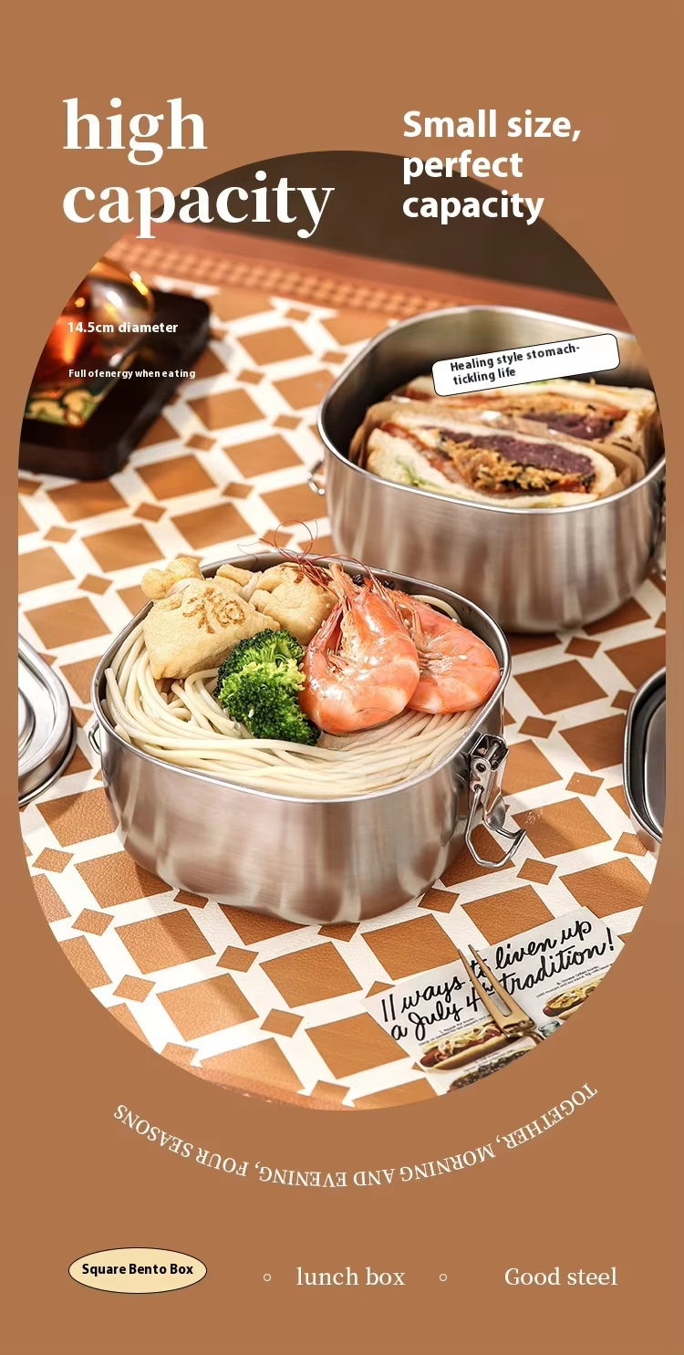 18/8 stainless steel lunchbox for School,Office.