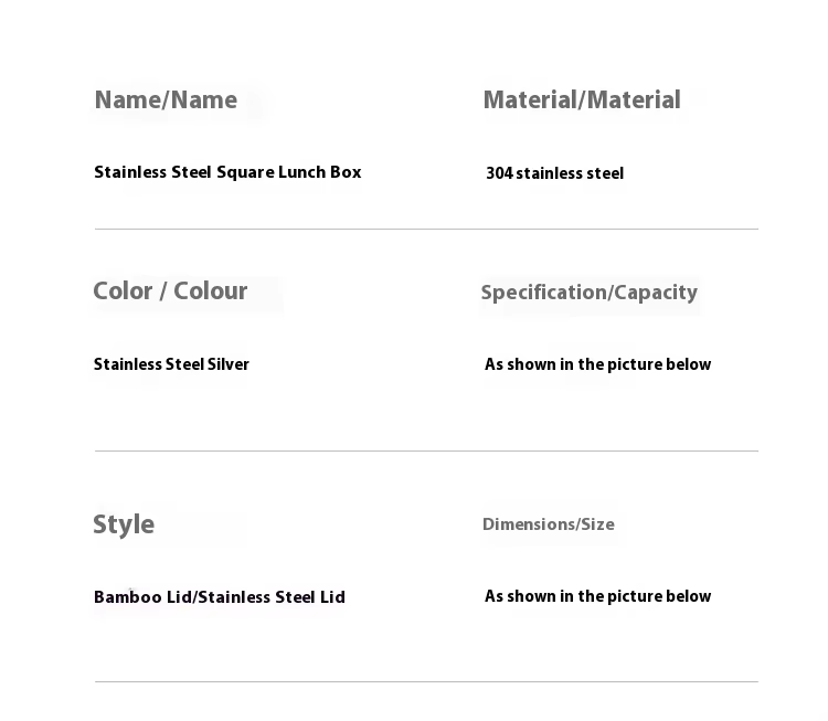 18/8 stainless steel lunchbox for School,Office.