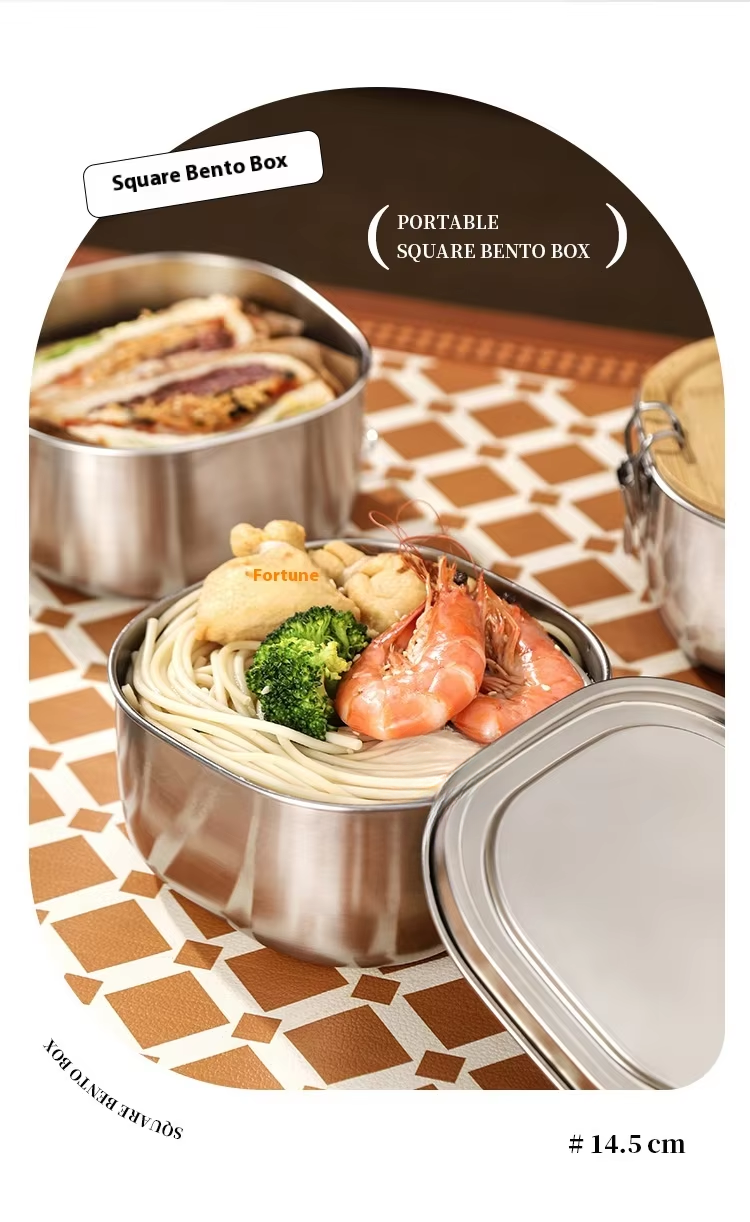 18/8 stainless steel lunchbox for School,Office.