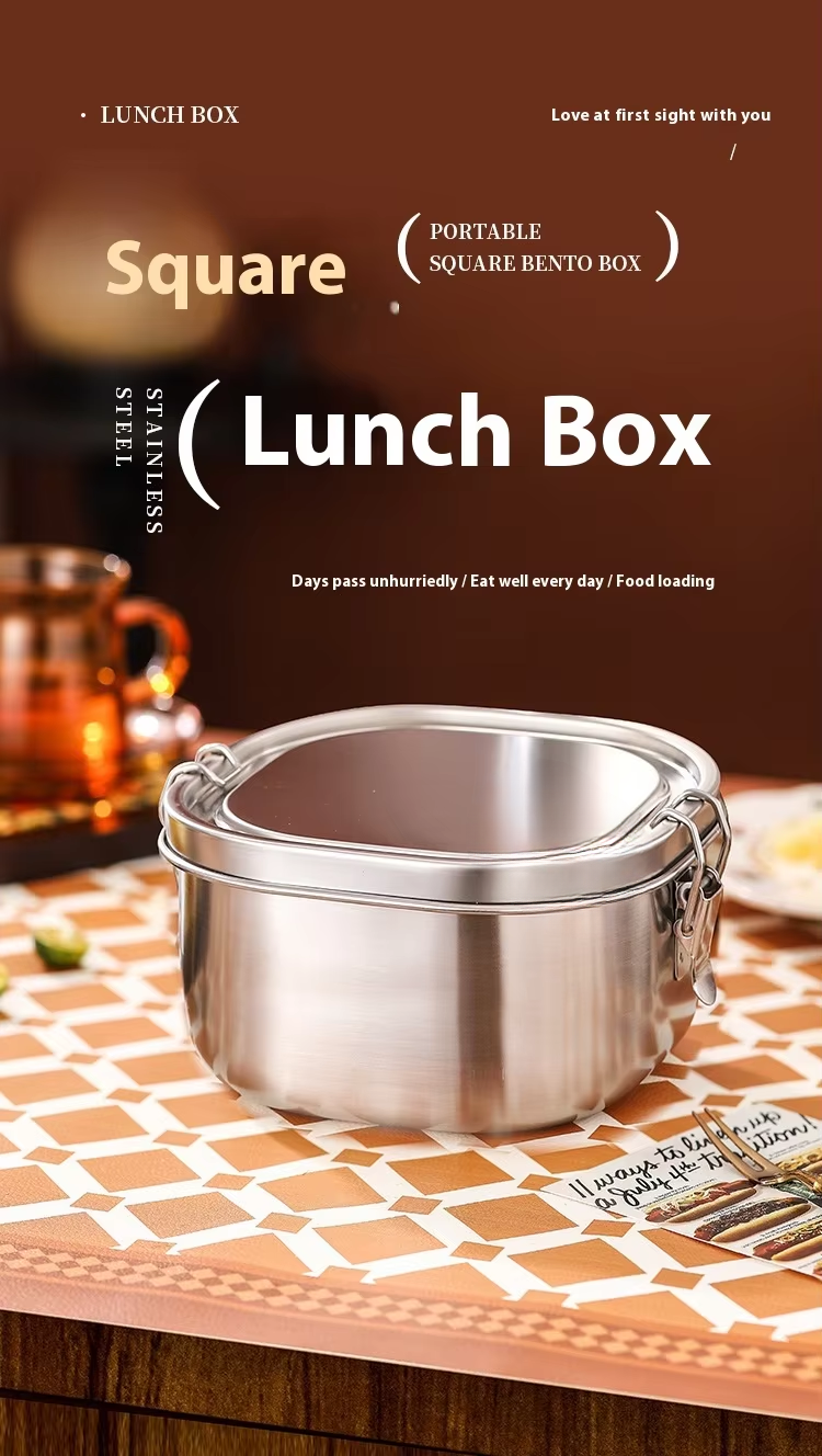 18/8 stainless steel lunchbox for School,Office.