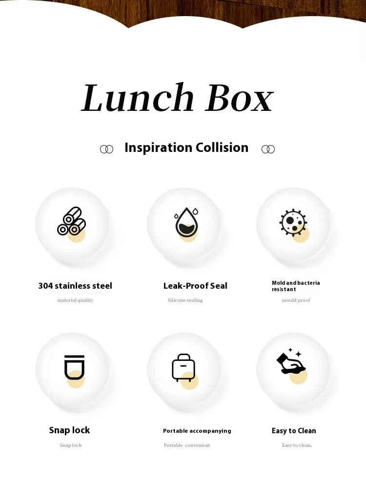 18/8 stainless steel lunchbox for School,Office.