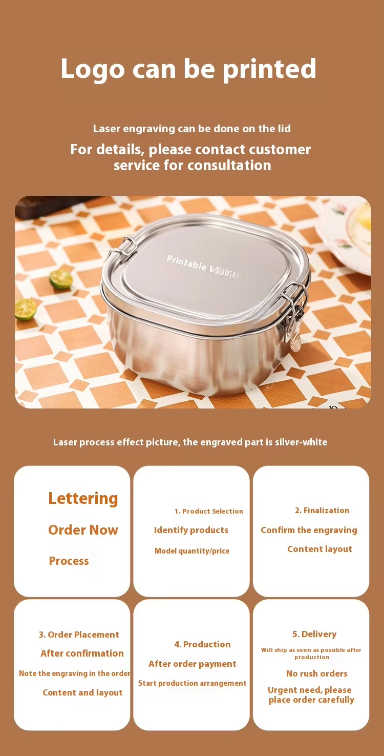 18/8 stainless steel lunchbox for School,Office.