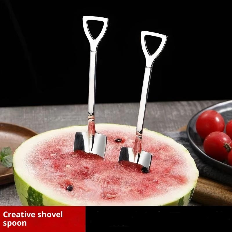 Dessert Spoon Set, 4.8" Shovel Shape Stainless Steel Spoons, Ice Cream Fruit Spoon for Home, Kitchen or Restaurant by Kuiniware - Image 3