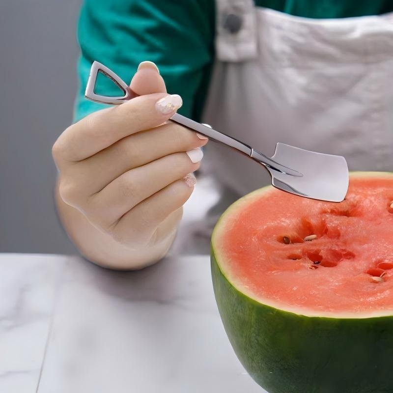 Dessert Spoon Set, 4.8" Shovel Shape Stainless Steel Spoons, Ice Cream Fruit Spoon for Home, Kitchen or Restaurant by Kuiniware - Image 4