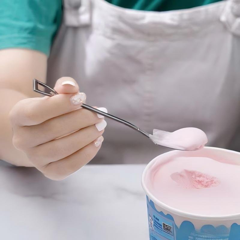 Dessert Spoon Set, 4.8" Shovel Shape Stainless Steel Spoons, Ice Cream Fruit Spoon for Home, Kitchen or Restaurant by Kuiniware - Image 5