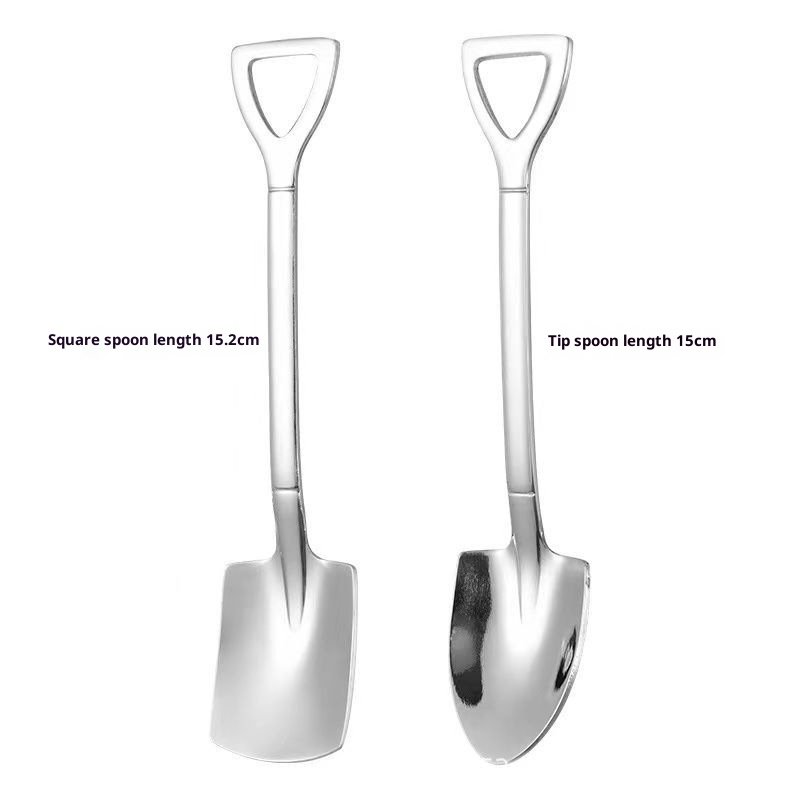 Dessert Spoon Set, 4.8" Shovel Shape Stainless Steel Spoons, Ice Cream Fruit Spoon for Home, Kitchen or Restaurant by Kuiniware - Image 6